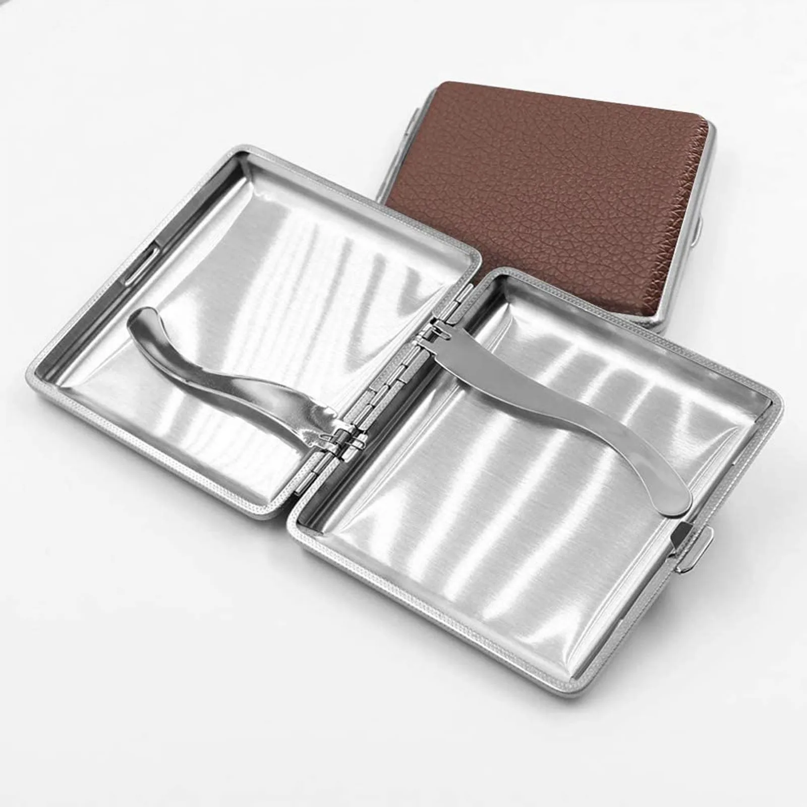 Портативный кожаный чехол с трещинами для мужчин роскошный металлический