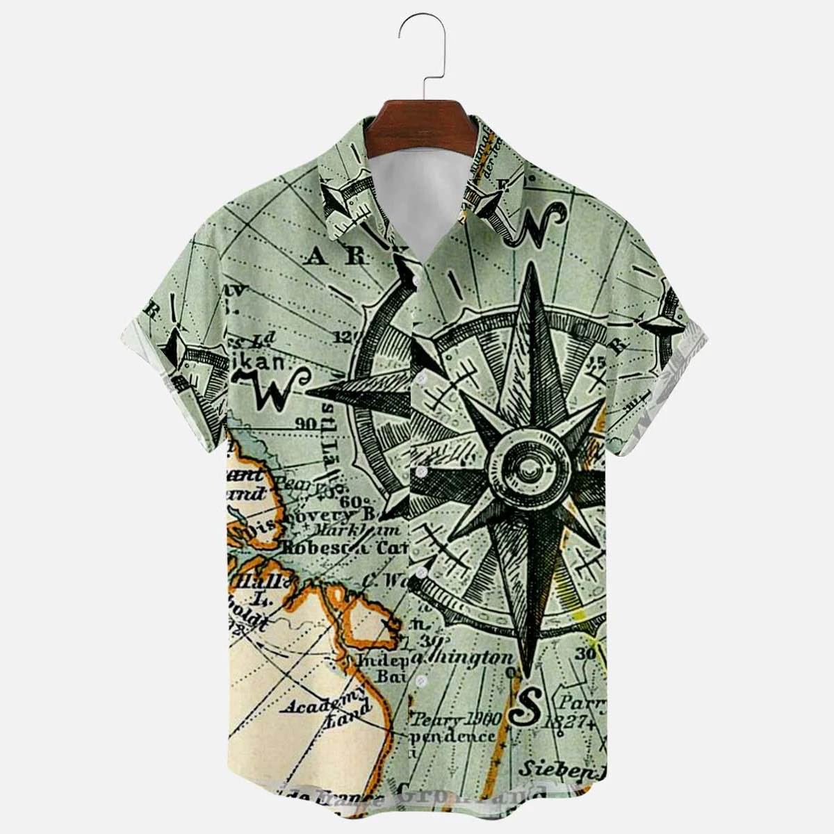 Bababuy 2021 New Men's Short Sleeve Printed Shirts Summer Hawaiian Holiday Casual Buttons Shirts High Street