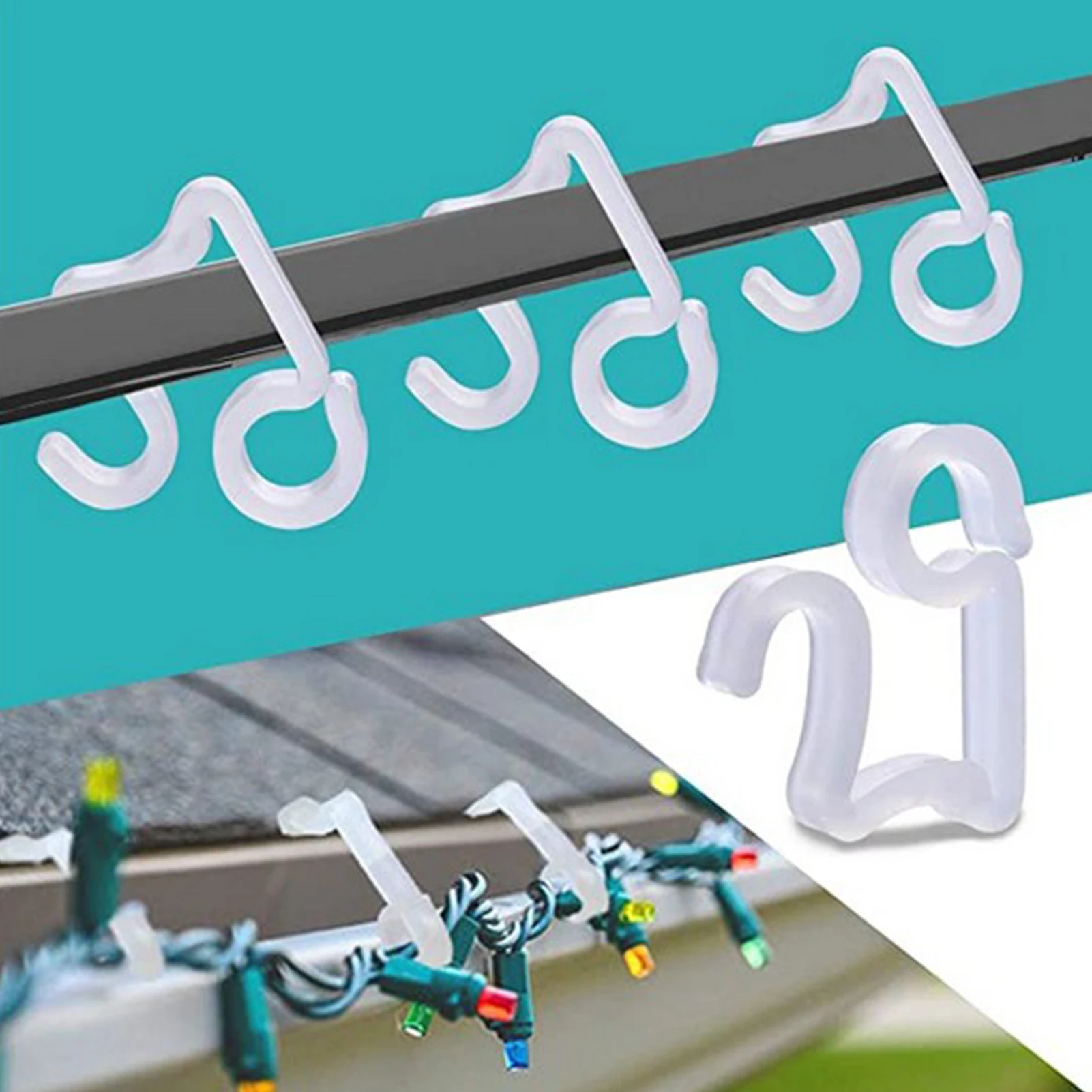 

100 PCS Christmas Light Clip S-shaped Durable Gutter Hook Garland New Christmas Decoration Home Room Photo Clip Holiday Gift