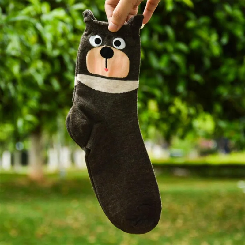 Korean Style Women Animal Cotton Socks Simple And Fashionable Pug Border Collie Patterned Female Ladies Fun Cartoon Socks