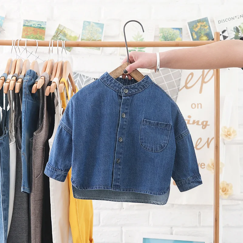 

Toddler Boys Shirts Korean Fashion Denim Jackets for Girl Kids Clothes 2020 Spring New Arrival Baby Shirt 1 2 3 4 Years Boy Tops