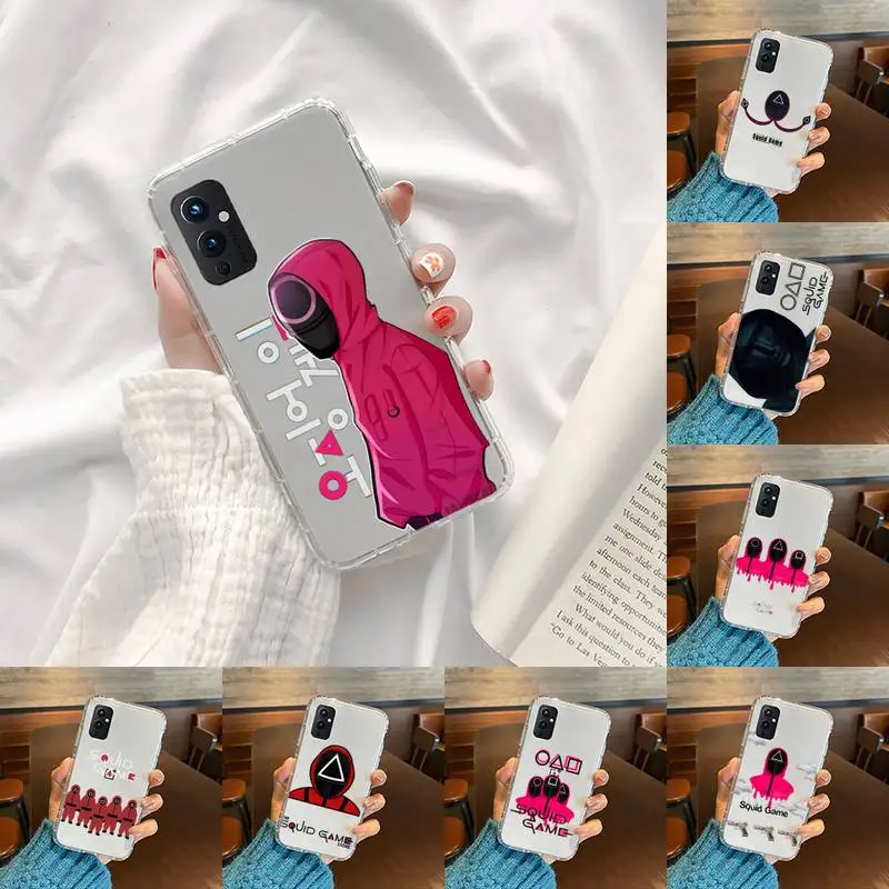 

squid game Phone Case Transparent For OnePlus 9 8 7 7t 8t Oppo find X3 X2 reno5 Vivo X60 X50 Pro MeiZu 17 16XS