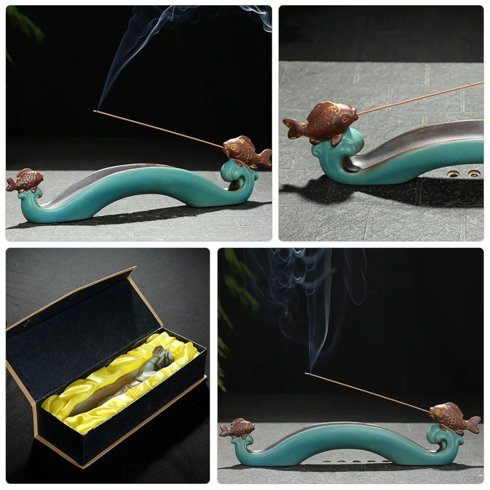 

1Pc Ceramic Incense Burner Decorative Joss Stick Burner Creative Censer Ornament