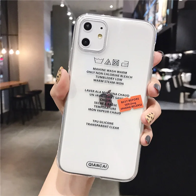 Lovebay Прозрачный чехол для телефона с надписями iPhone 11 Pro Max X XS XR Xs мягкий прозрачный