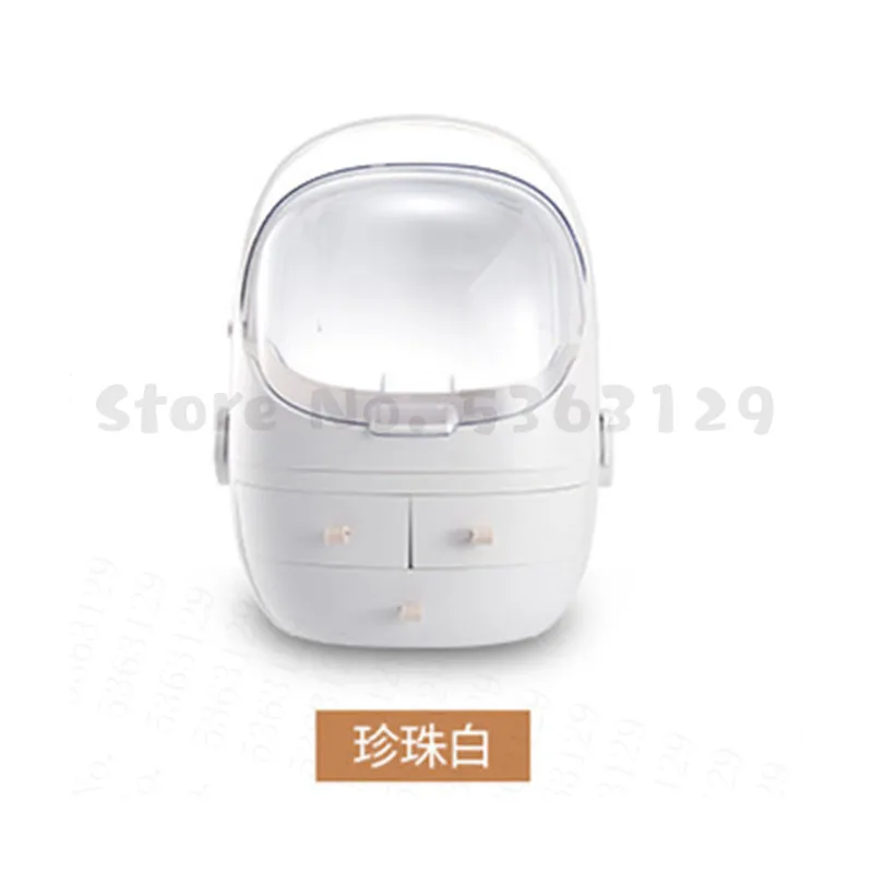 

Plastic Makeup Storage Box Portable Cosmetic Organizer Large Make Up Container Bathroom Storage Case Desktop Sundry