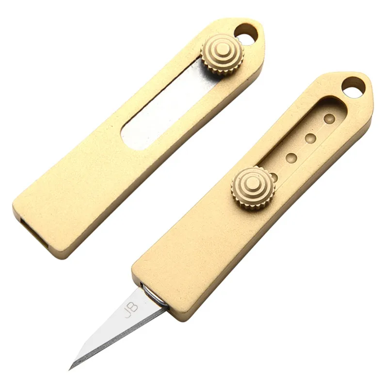 

EDC Мини Съемный нож, портативный нож для резки бумаги, многофункциональный мини нож с лезвием, латунный Карманный Брелок, складной нож, новый