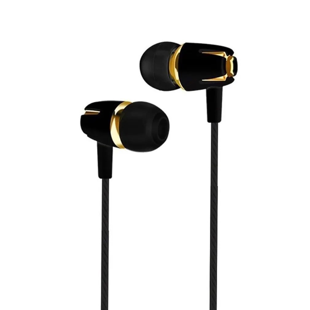 wired earphone electroplating bass stereo in ear earphone with mic handsfree call phone headset for android ios onleny 3 5mm 1 2 free global shipping