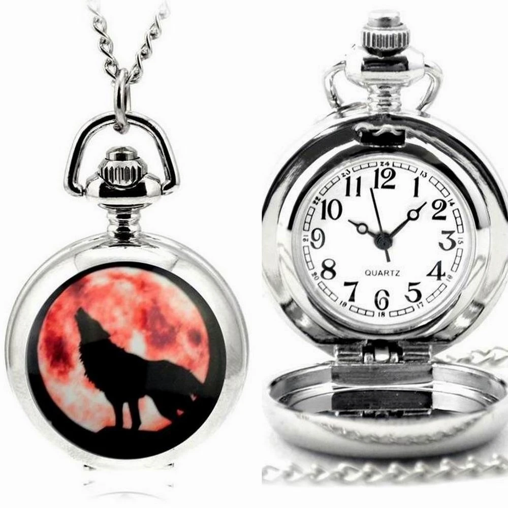 Small Silver Quartz Pocket Watch Chain Necklace Vintage Pendant Clock Gift Necklace Fob Watches Jewelry Accessories stylish silver pocket watch boys harry accessory platform nine and three quarters girls utility slim chain necklace clock teens