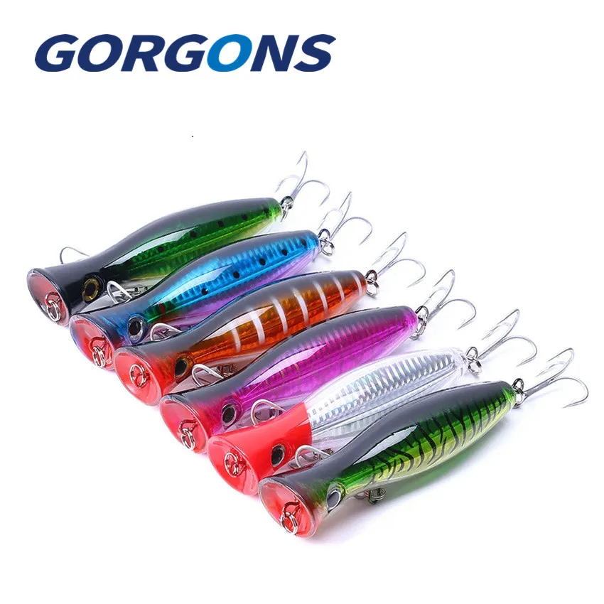 

Горгоны Морская Рыбалка снасти 13 см 43 г Topwater плавающий Поппер Троллинговые приманки