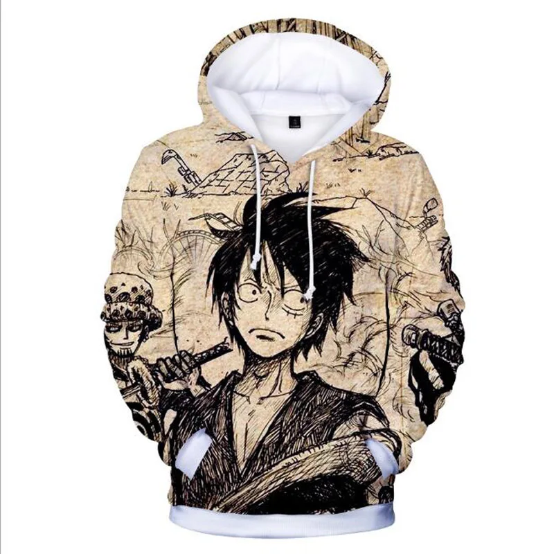 

One Piece Man 3D Hoodie Sweatshirt Anime Monkey D Luffy Hooded Jacket Pullovers Tops Oversized Streetwear 4xl Drop Shipping