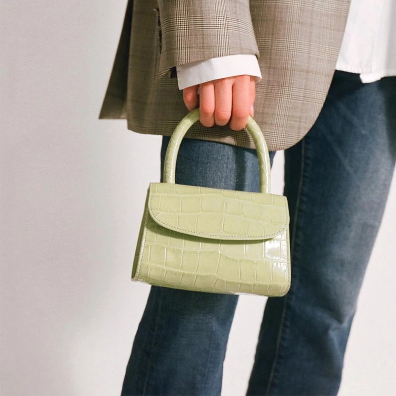 

Mini Small Square Bag and Handbags for Women Spanish Design Fashion Crocodile Pattern Shoulder Bag Crossbody Purses Elegant