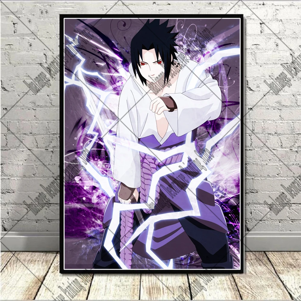 Постер с японским Аниме Наруто картина Какаси и Саске для детской комнаты холст