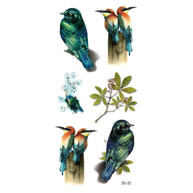 Водостойкие цветные 3d-тату-наклейки бабочки цветы плечи украшения для боди-арта