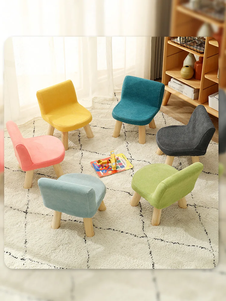 

2022 Детский Маленький стул, спинка, домашний низкий стул, детский модный креативный Маленький стул, сменная скамейка, пуф для обуви