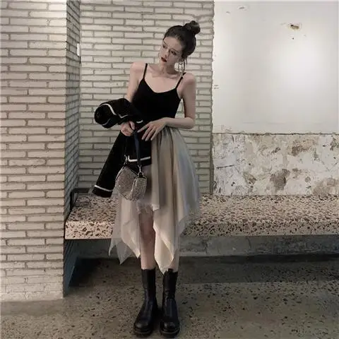 

Women's Long-Sleeved Stitching Dress Autumn Winter New Irregular Long Skirt Dresses for Women Vestido De Mujer