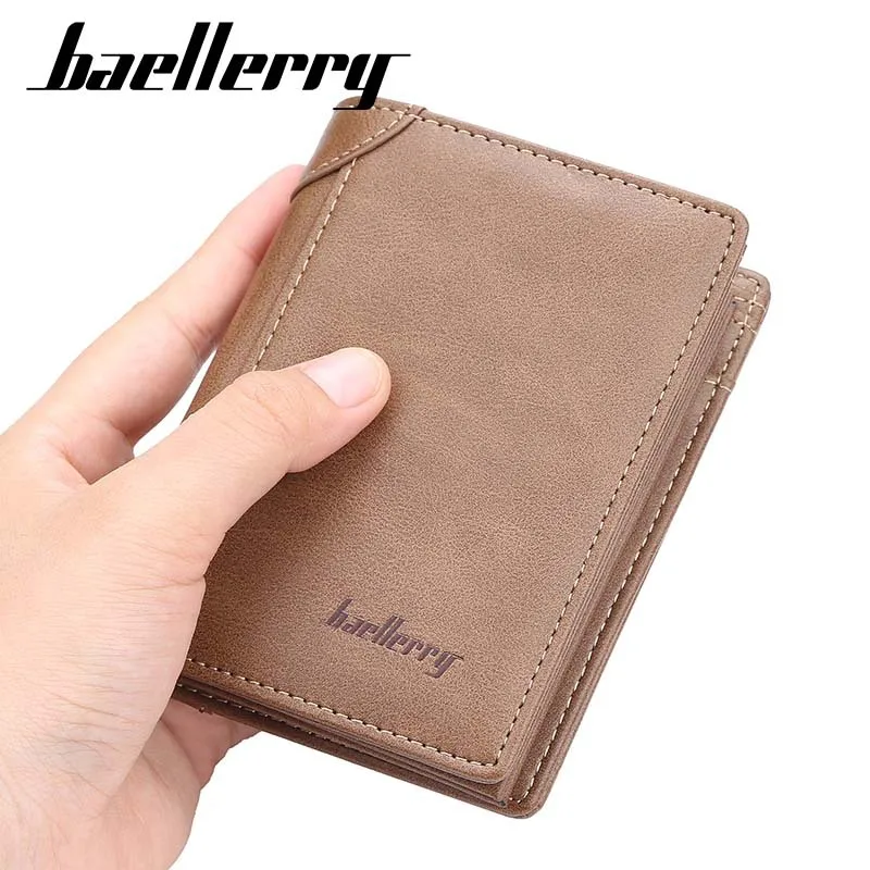 Мужские кошельки baellerry 11 короткие кожаные однотонные портмоне с отделением для