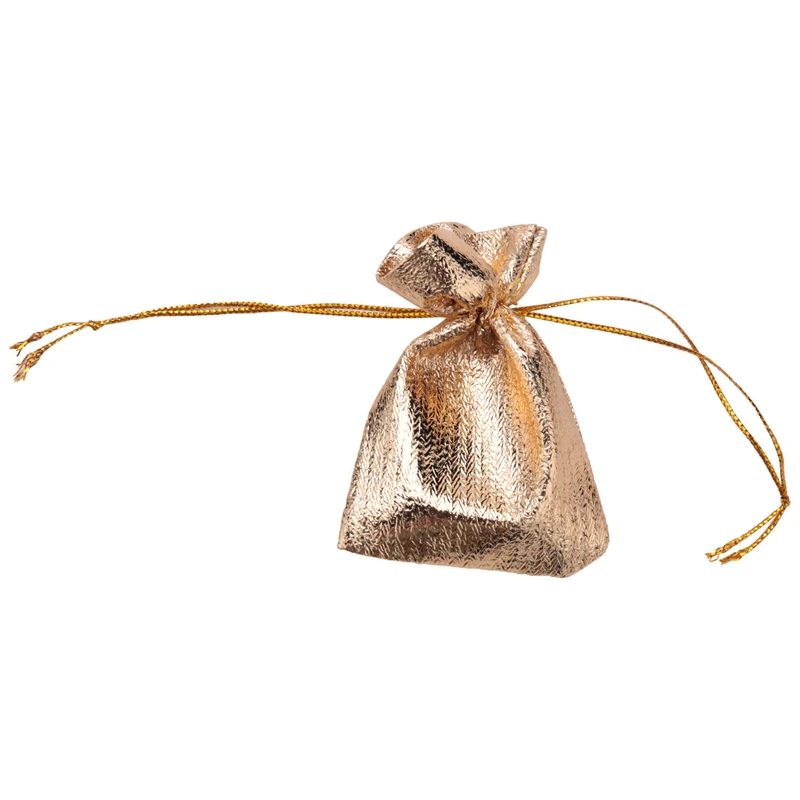 

100Pcs Gold Foil Organza Bag Candy Gift Bags Christmas Decoration Wedding Party Favor Pouch Gift Packaging Bags Drawstring Pouch