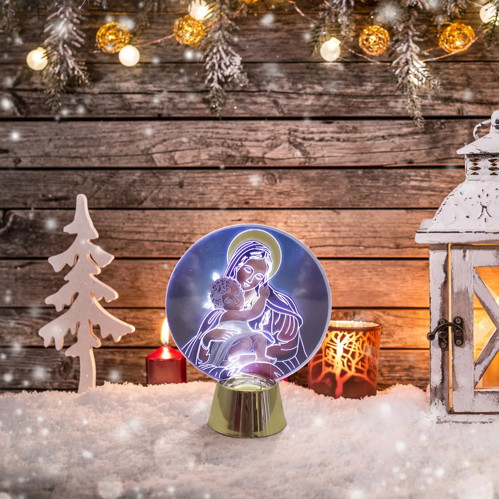 Christmas Decorations For Home Tree Elk 3d Acrylic Night Light Xmas Gift Navidad 2021 New Year #T2P | Дом и сад