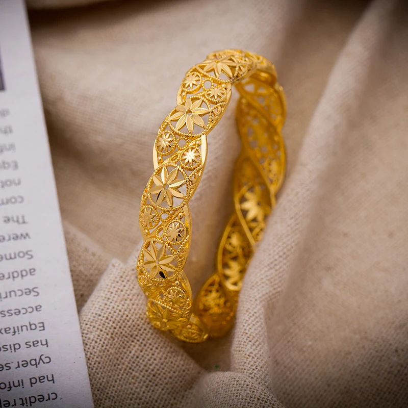 Браслеты тумака золота Цвет арабских цветок браслет для От 4 до 9 лет малышей и