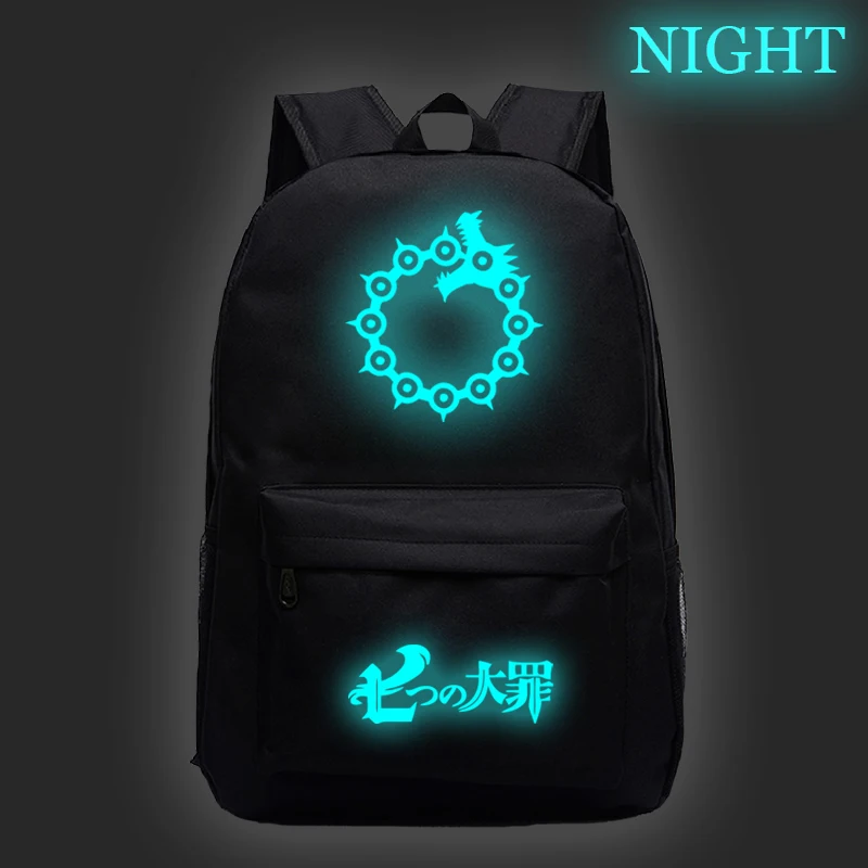 

The Seven Deadly Sins Luminous Backpacks Boys Grils Back School Bookbag Casual Daily Travel Rucksack School Bag Women Knapsack