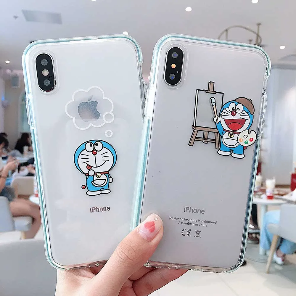 Японский милый Аниме Doraemon Moomin Красочные края чехол для телефона для iphone 11 pro X XS Max Xr 7 8 6 6s plus прозрачный мягкий силиконовый чехол