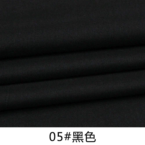 05 black Хлопок, однотонный, тонкий, высокой плотности, белый, черный, красный, розовато-лиловый, синий, бежевый, серый, ткань для лета, Apperal подкладка для платья - Цвет: 05 black