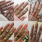 KSRA Boho винтажные золотые кольца в форме звезды на костяшки для женщин в стиле бохо с кристаллами звезда полумесяц геометрический дизайн ювелирные изделия 2020