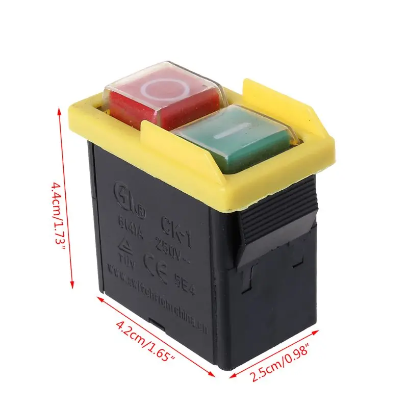 

AC 250V 6A Waterproof Electromagnetic Pushbutton Machine Saw Cutter Drill On Off