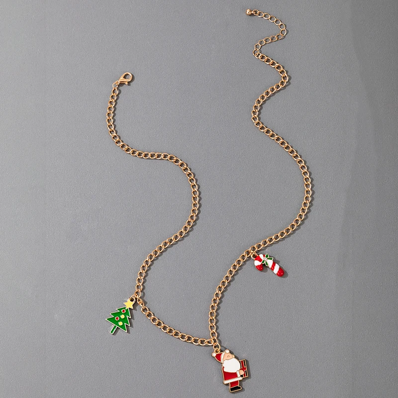Женское Ожерелье-чокер с бантом в виде деда мороза снежинки