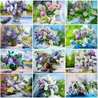 Evershine Алмазная вышивка сирень вышивка крестиком Алмазная живопись окно цветы вышивка крестом Алмазная мозаика пион картина стразы рукоделие