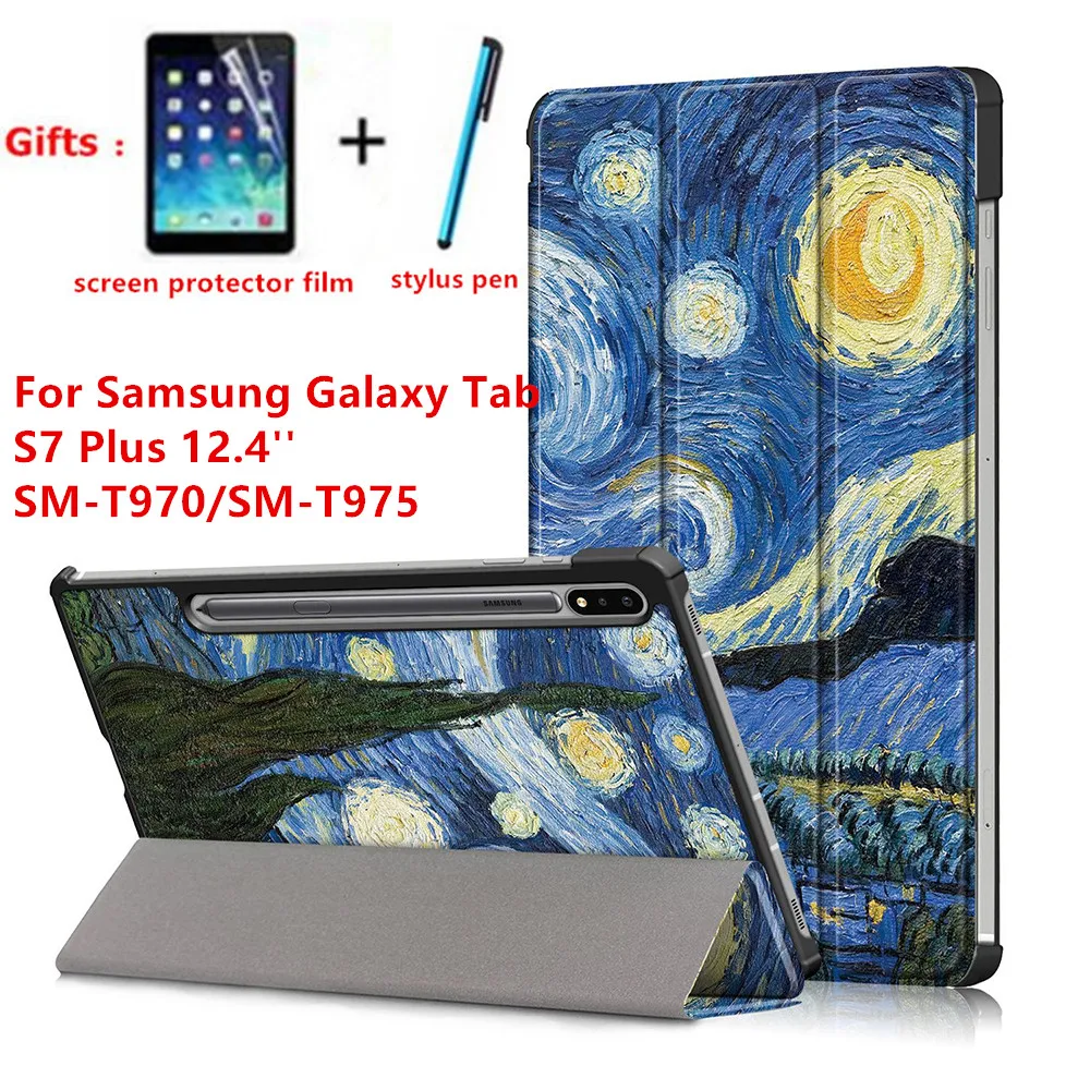 Умный чехол для samsung galaxy tab S7 Plus T970 T975 держатель планшета Магнитный 12 4 дюймов +