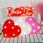 Шатер с 3D сердечками, светильники в форме букв, Рождественские декоративные лампы для помещений, светодиодный ночсветильник, Свадебный декор, романтический подарок на день Святого Валентина