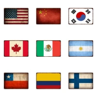 hot sale metal tin signs american china japan flags office wall picture art iron painting pub metal poster club