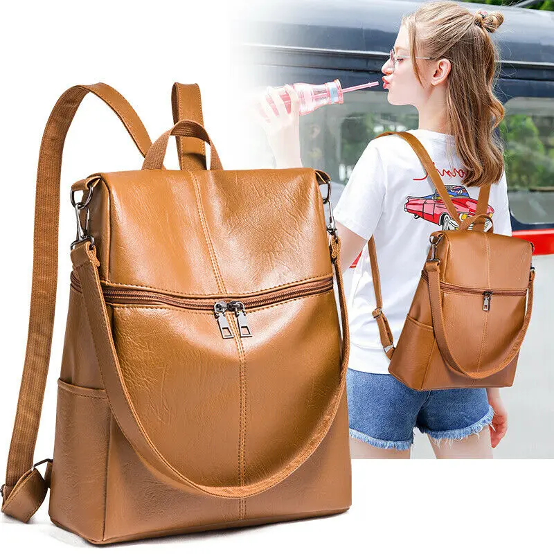 

Woman's Big school Backpacks Soft PU Leather SCrocodile pattern houlder Square Bags Ladies Messenger Tote Backpack