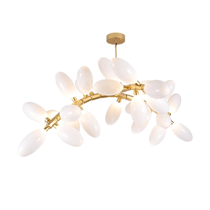 

Modern LED Chandelier Lighting Pendant Lamps Gold Hotel Villa Lobby Aluminum Dinning Luminaire Cafe Hanging Lamp Fixtures