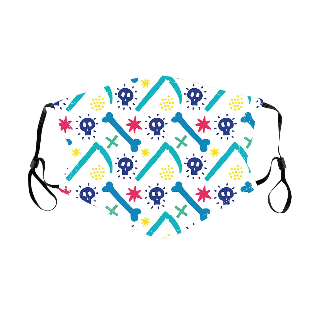 

5pc Pm2.5 Face Children Mask Respiratory Cartoon Mask Washable Cover Kids Children Outdoor Cotton Mouth Masks Print Washable