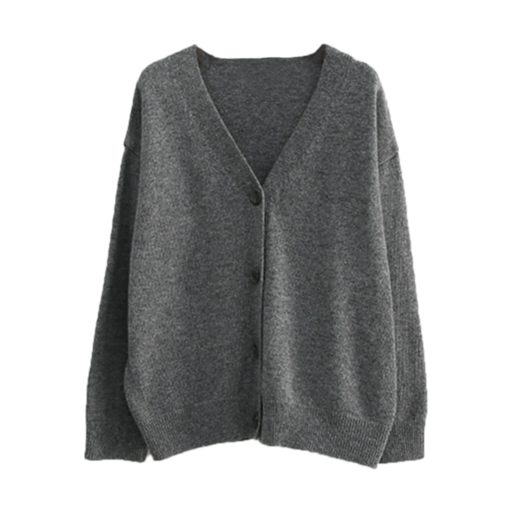 

Women Winter Cotton Solid Knitted Cardigan Sweater Ladies V-Neck Button Coats Fashion Outwear Tops