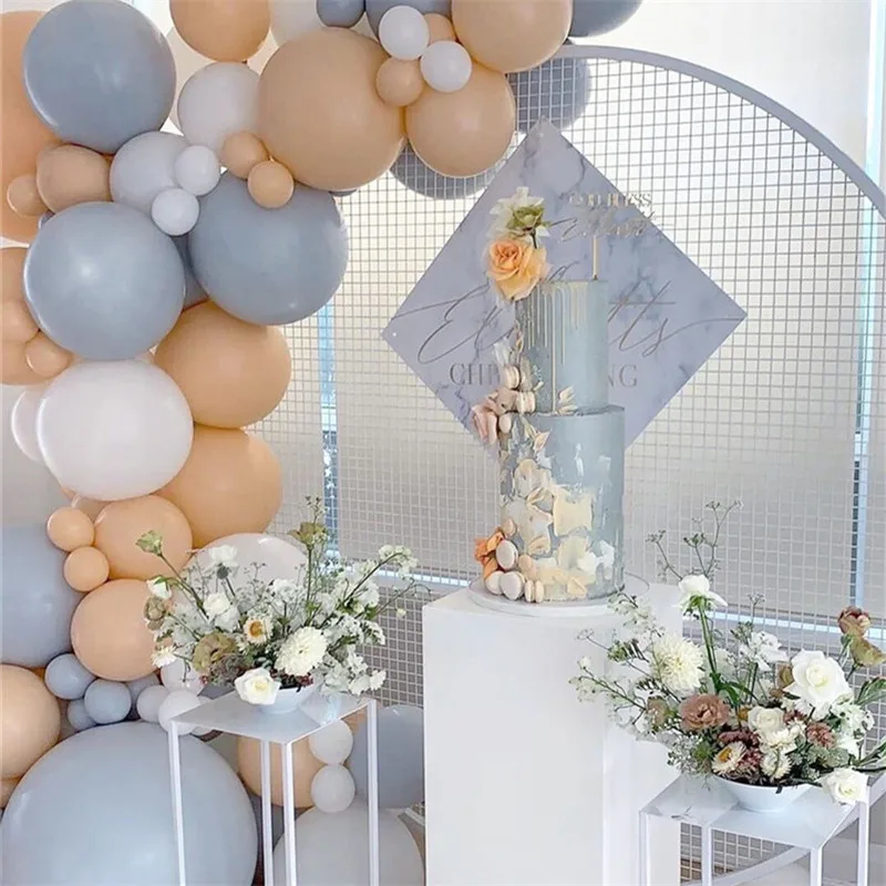 108 шт. Macaroon оранжевый серый белый шар гирлянда Арка набор пастели латексные шары