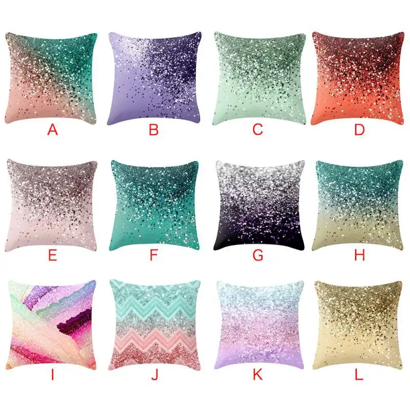 Градиентные блестящие декоративные наволочки мраморные геометрические для