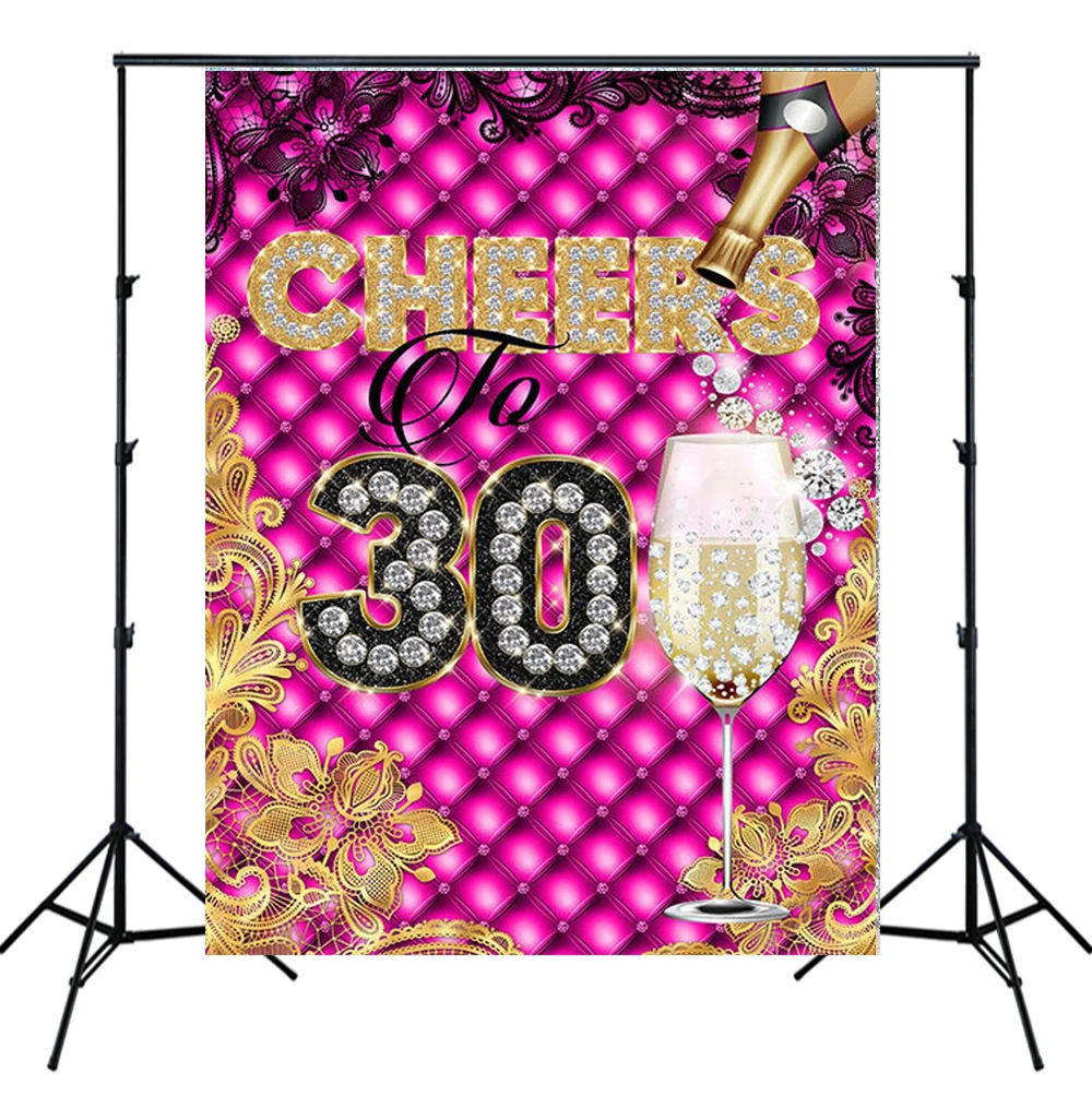 Фон для фотосъемки с розовым золотом и бриллиантами 30 дней рождения взрослых
