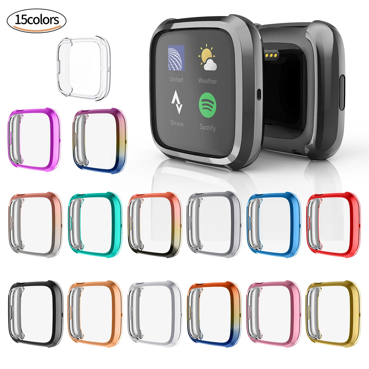 Для Fitbit Versa 2 защитный чехол для экрана ТПУ защитная рамка часов