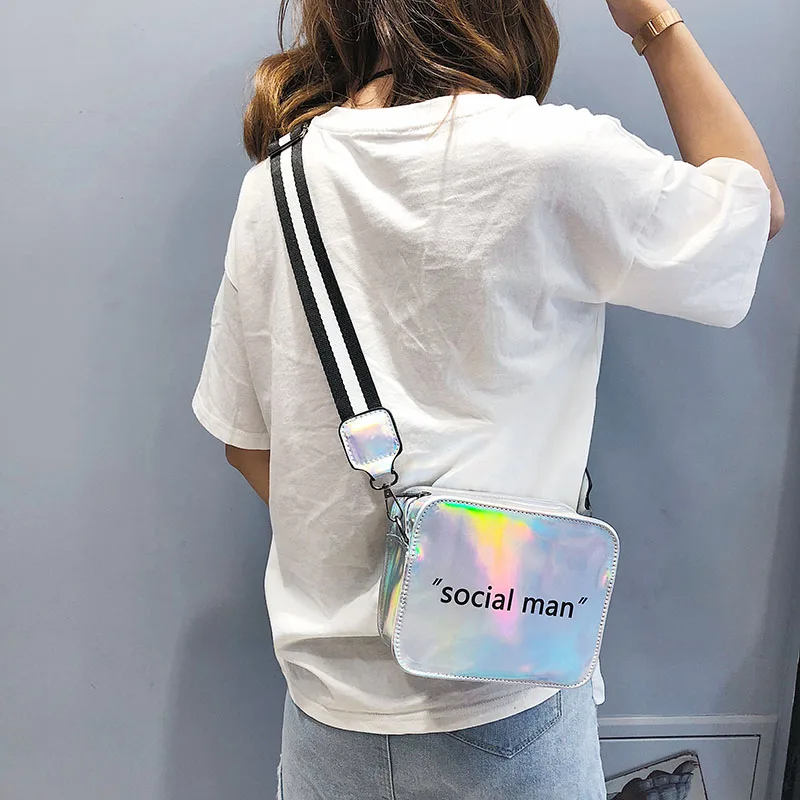 Новинка 2020 Женская мини-сумка через плечо с лазерным рисунком сумка-мессенджер