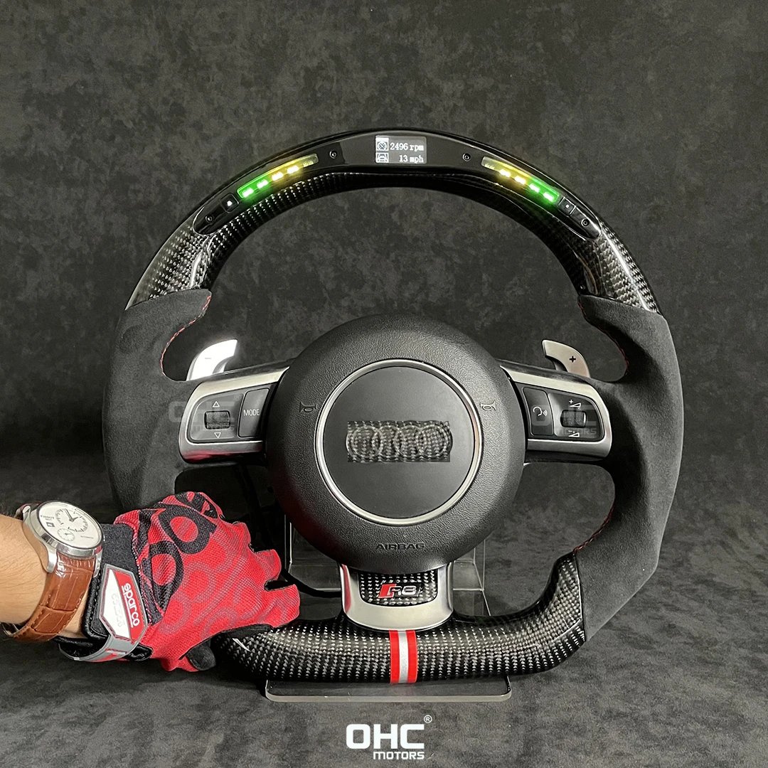 

Real Carbon Fiber LED Steering Wheel Compatible for Audi TT R8
