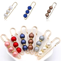 new women pearl brooch scarf buckle dress pin up vintage decorative for girls pins for diy anti exposure colorful