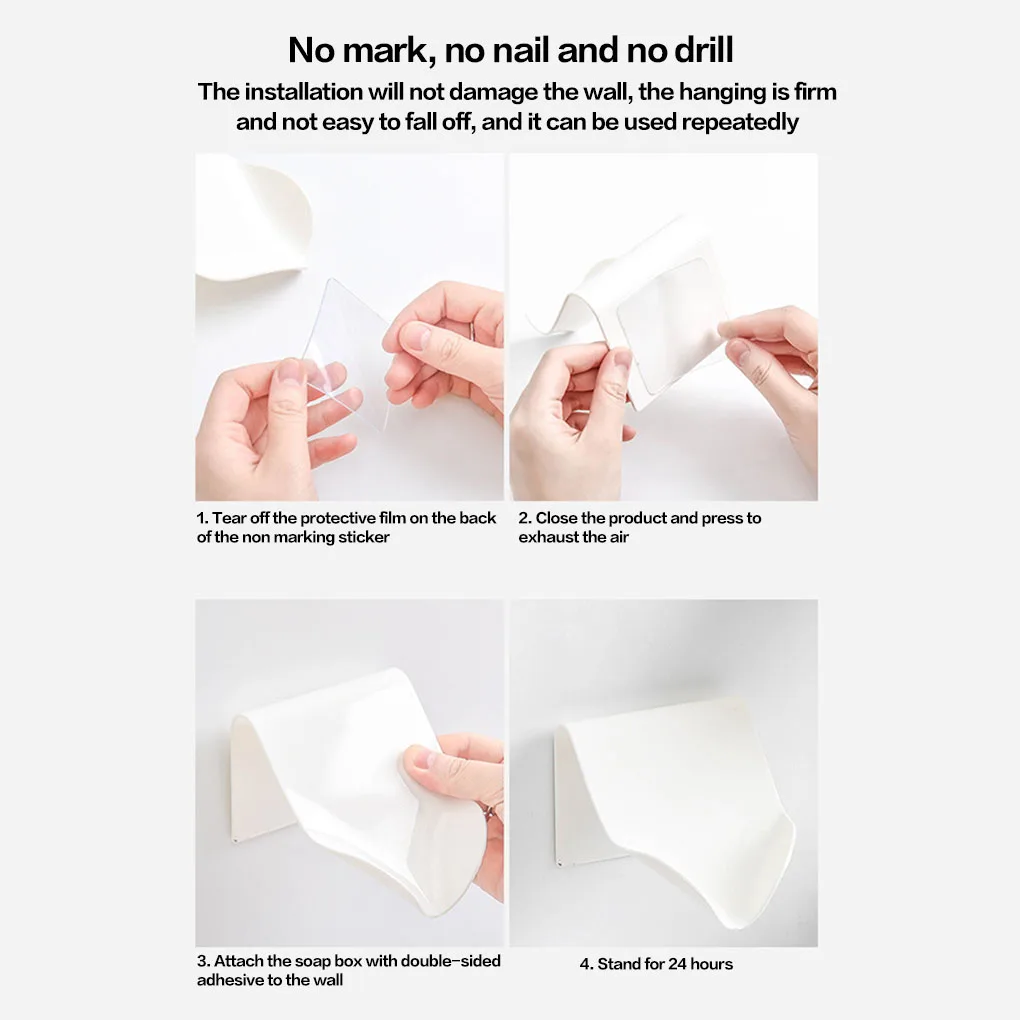 

Self-Adhesive Seamless Wall-Mounted Soap Holder High Quality Drainage Storage Finishing Racks Strong Stickers Hole-Free Soap Box