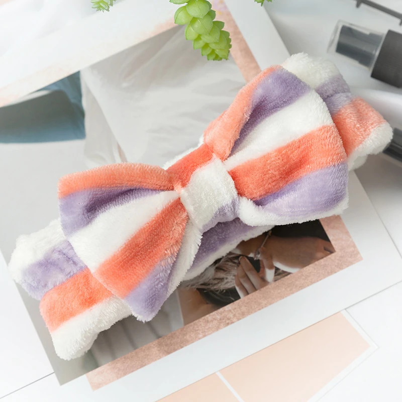 

Wash Face Hair Holder Hairbands Soft Warm Coral Fleece Bow Animal Ears Headband For Women Girls Turban Fashion Hair Accessories