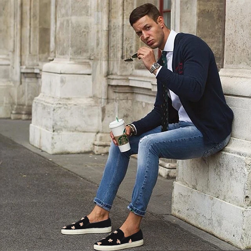 Мужские бархатные туфли Piergitar ручной работы Стильные лоферы с золотистыми