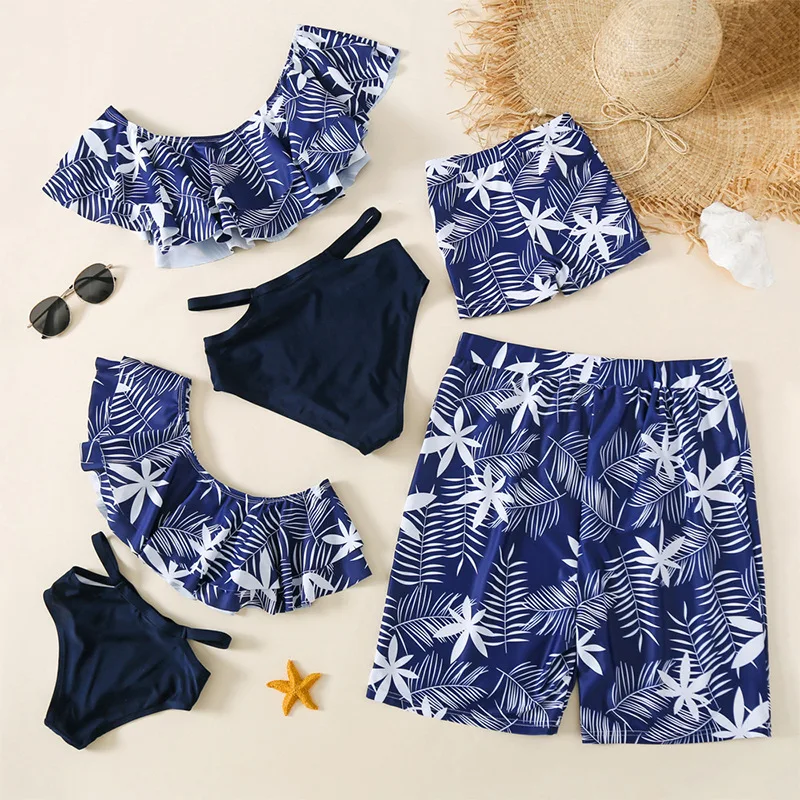 

Summer Bohemian Bikini Set Family Matching Swimwear Mommy and Me Clothes Father Son Beach Shorts