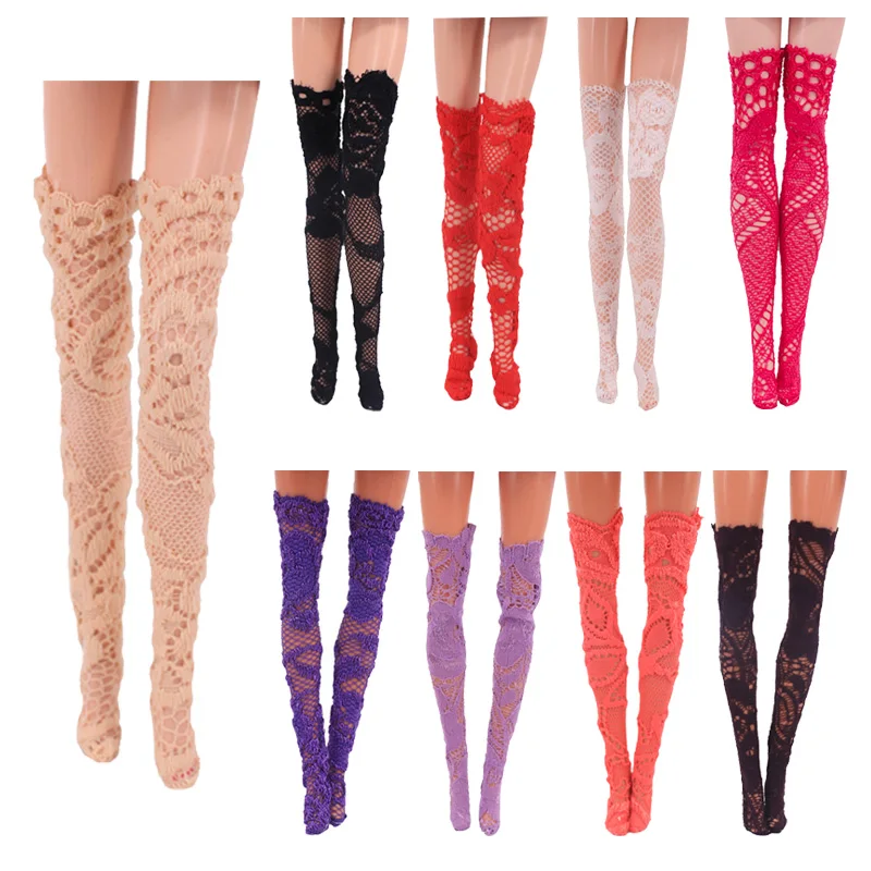 

Random 5 Pair/Lot Stockings Fashion Handmade Mixed Sexy Lace Leggings Sock Accessories Clothes for Barbies Doll Dress Kids Toys