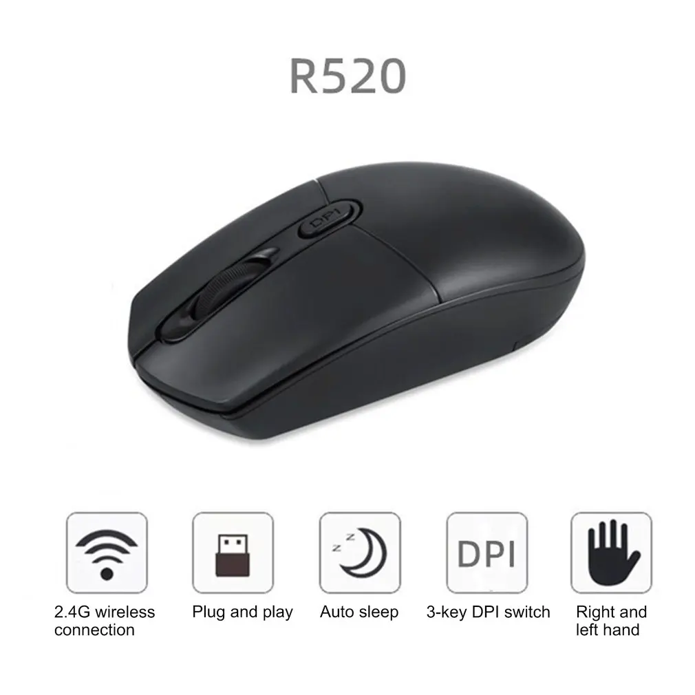 

R520 Wireless Mouse Computer Accessories Ergonomic Computer Wireless Mouse Portable Desktop Computer Mouse